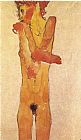 Nude teenager 1910 by Egon Schiele